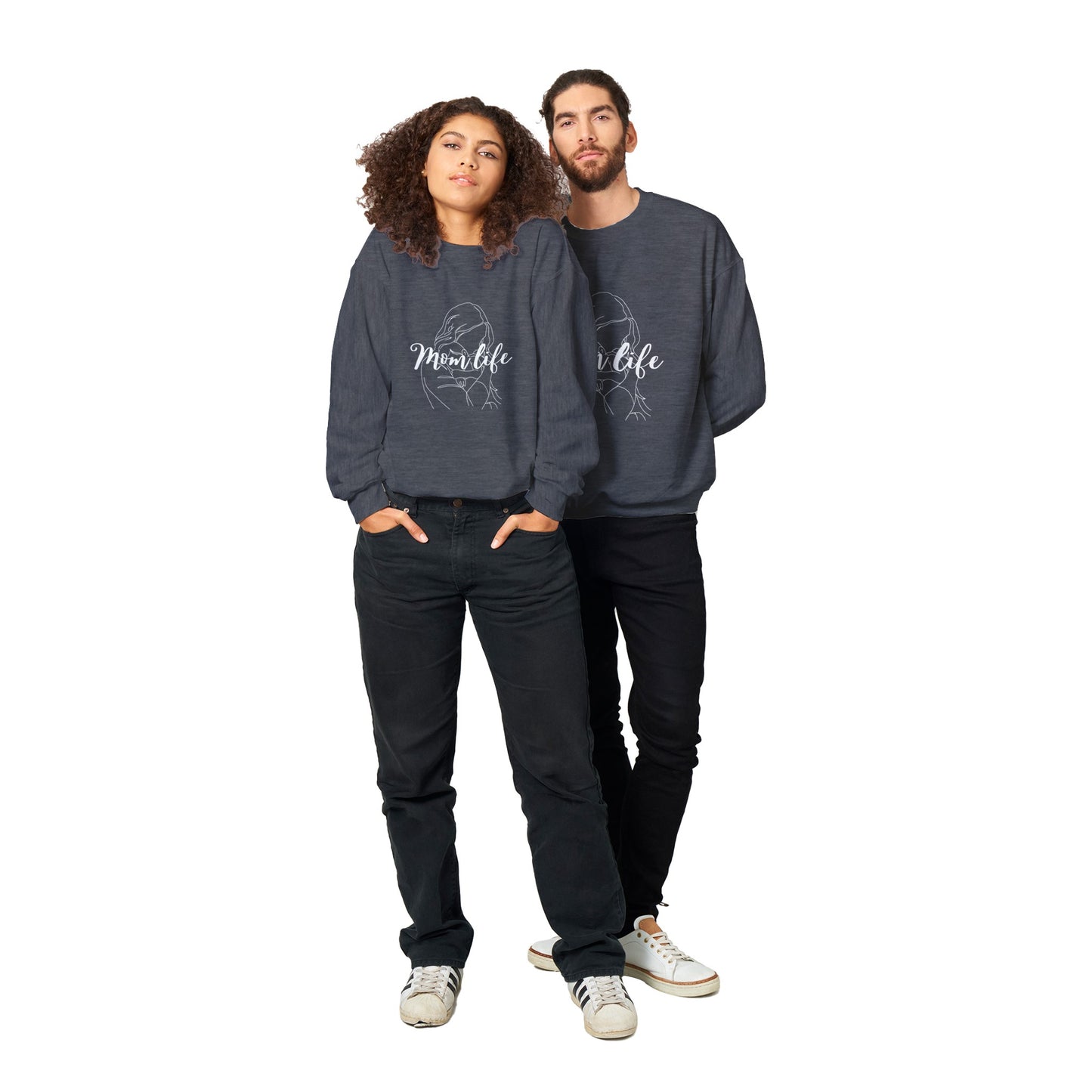 Classic Unisex Crewneck Sweatshirt - mom life outline