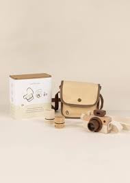 coco village wooden camera with bag