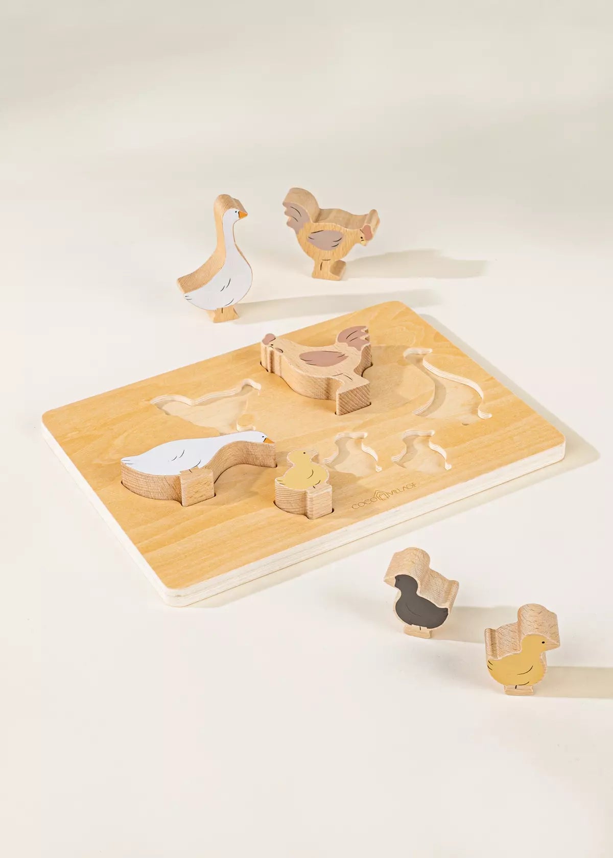 coco village wooden set of 6 barnyard animals puzzle