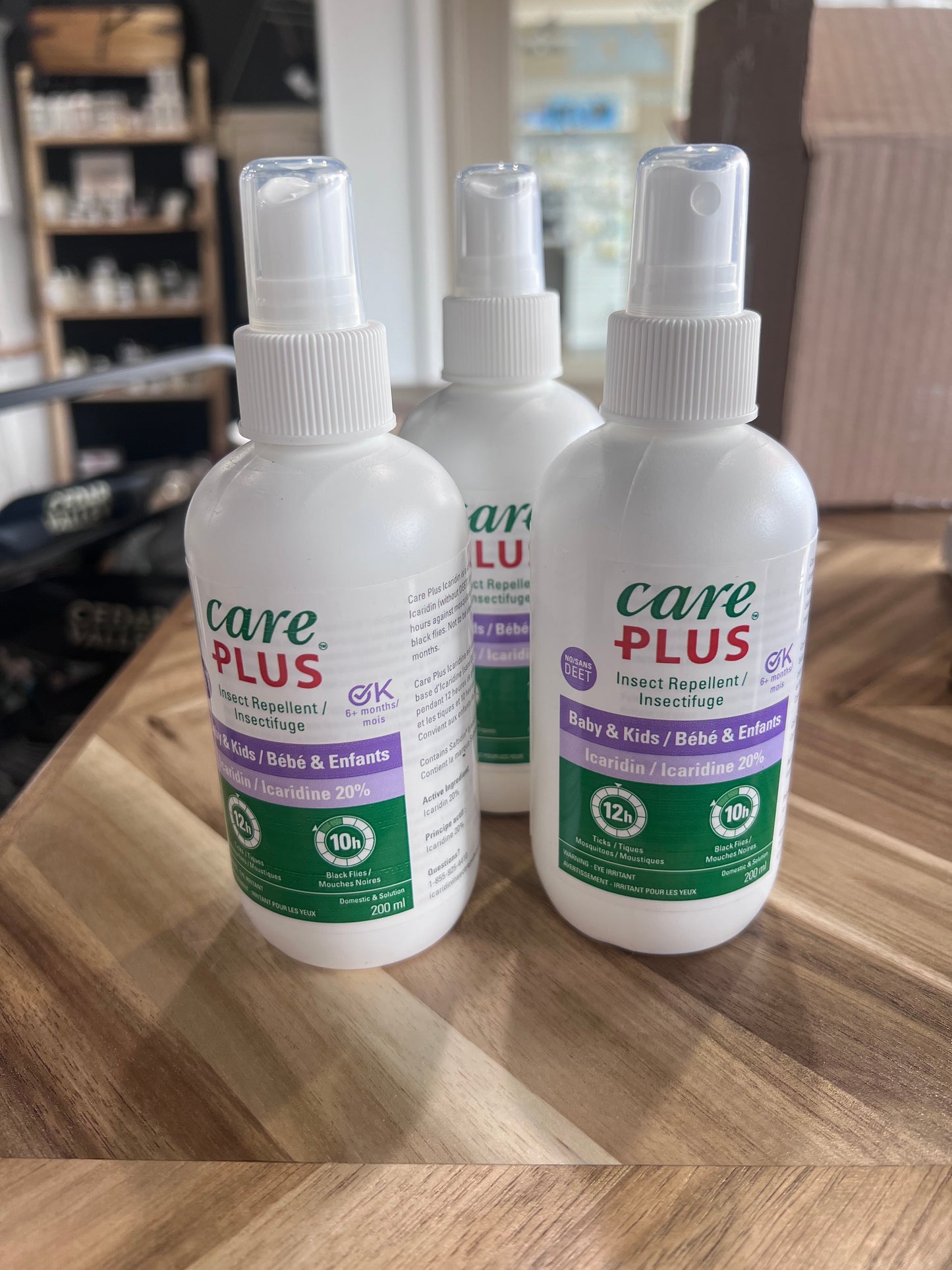 Care plus insect repellent. baby & Kids. 12 hour. deet free. 200 ml