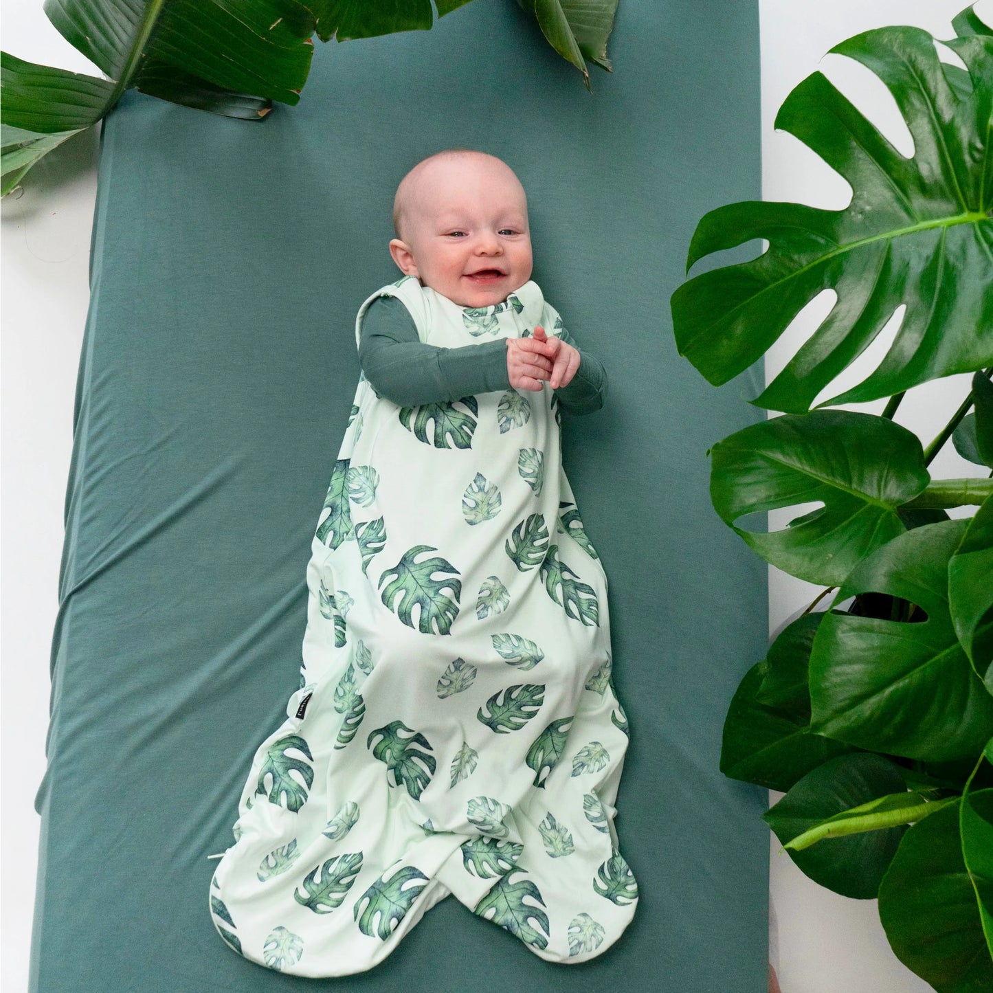 belanj crib sheet  - leafy green