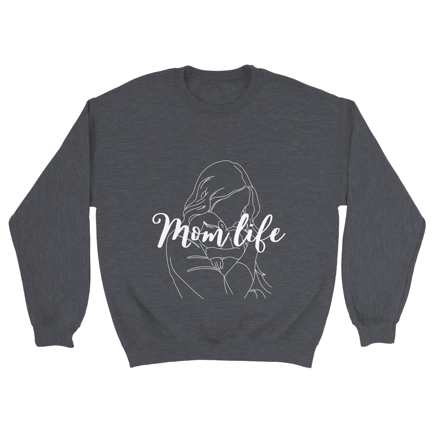 Classic Unisex Crewneck Sweatshirt - mom life outline