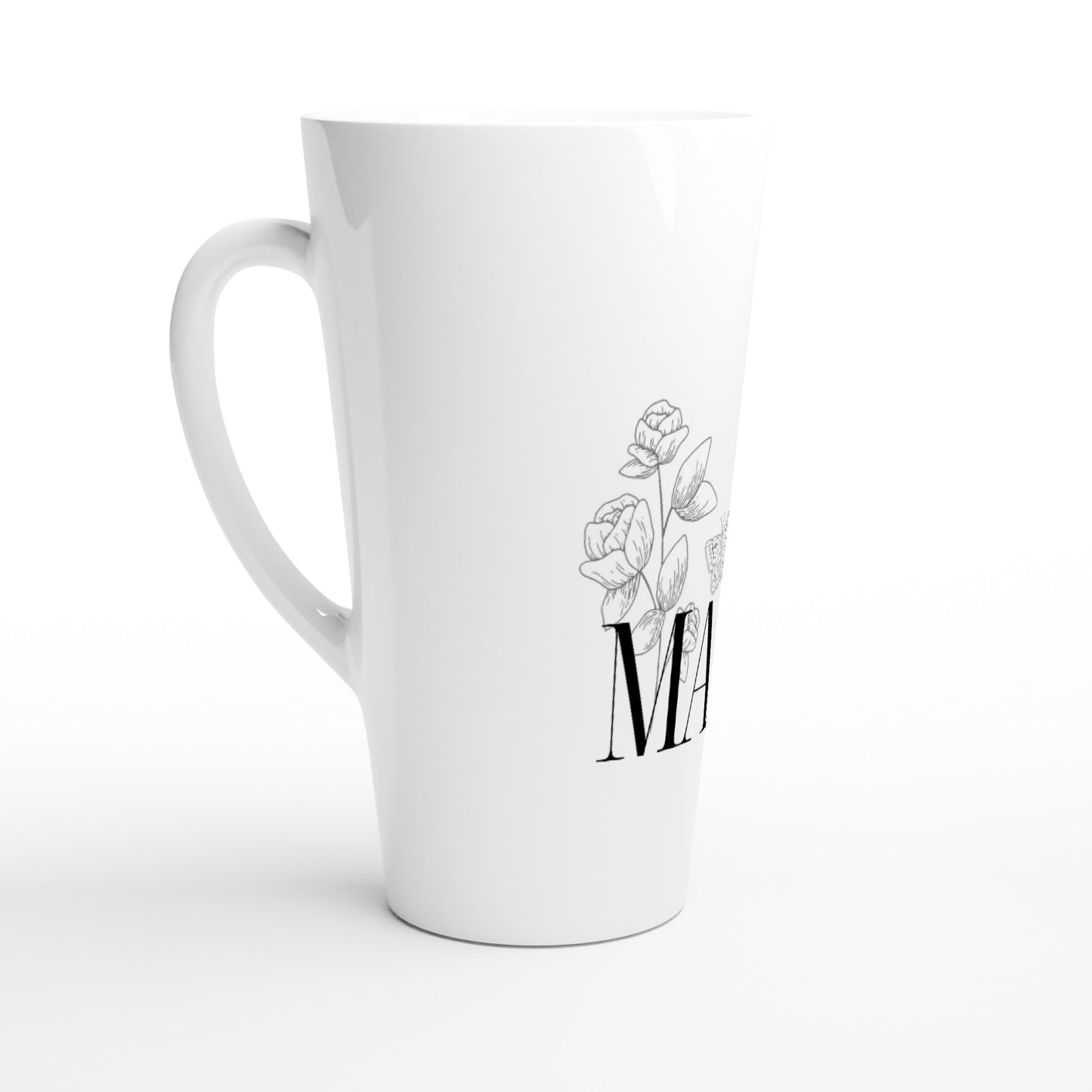 White Latte 17oz Ceramic Mug - mama flower