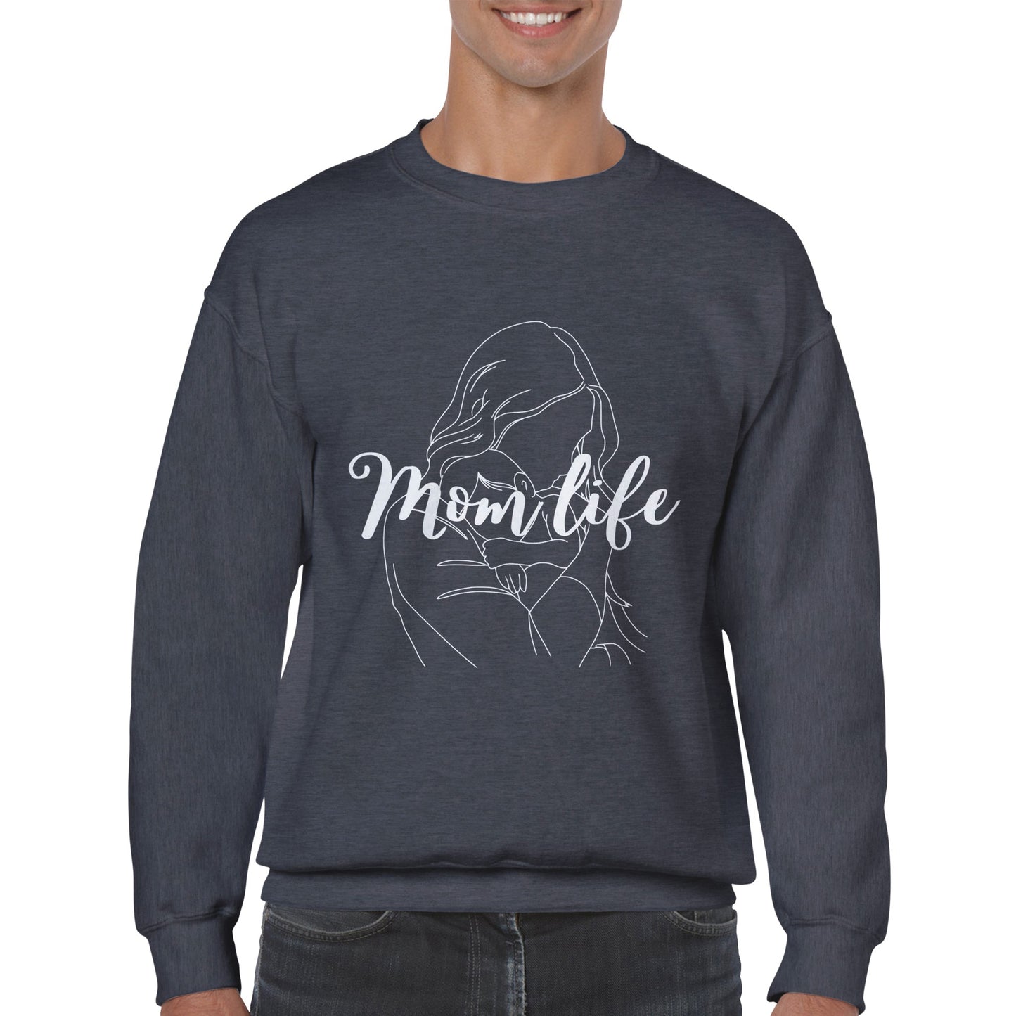 Classic Unisex Crewneck Sweatshirt - mom life outline