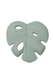 lou lou lollipop silicone teether monstera seafoam