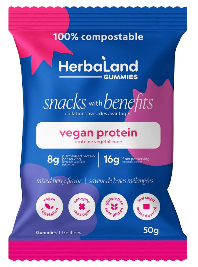 HerbaLand mixed berry protein gummies